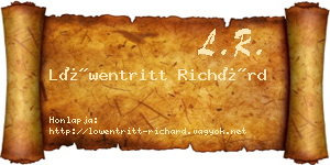 Löwentritt Richárd névjegykártya