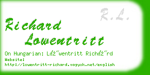 richard lowentritt business card